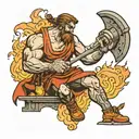 hephaestus hitting with a hammer  tattoo design idea
