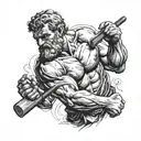 hephaestus hitting with a hammer forearm tattoo design tattoo design idea