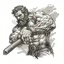 hephaestus hitting with a hammer forearm tattoo design tattoo design idea