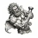 hephaestus hitting with a hammer forearm tattoo design tattoo design idea