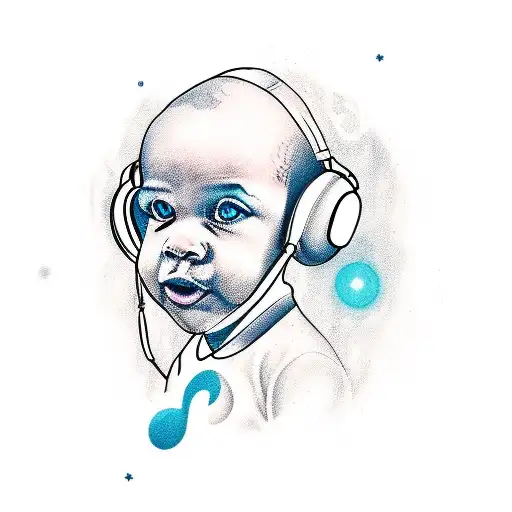 a child who has music in his dreams tattoo design idea