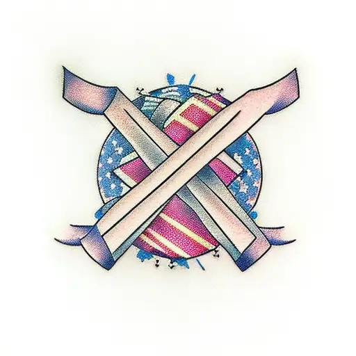 cross with cancer ribbon tattoo design idea