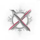 cross with cancer ribbon around it with Roman numerals in the cross tattoo design idea