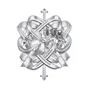 cross with cancer ribbon around it with Roman numerals in the cross tattoo design idea