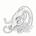 demon goat skull tattoo design idea