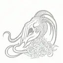 demon goat skull tattoo design idea