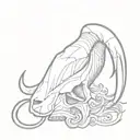demon goat skull tattoo design idea