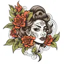 beautiful womans face tattoo design idea