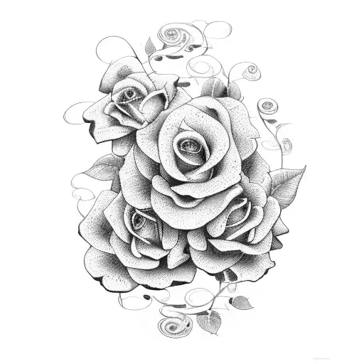 flowers, vines and roses long and thin tattoo design idea