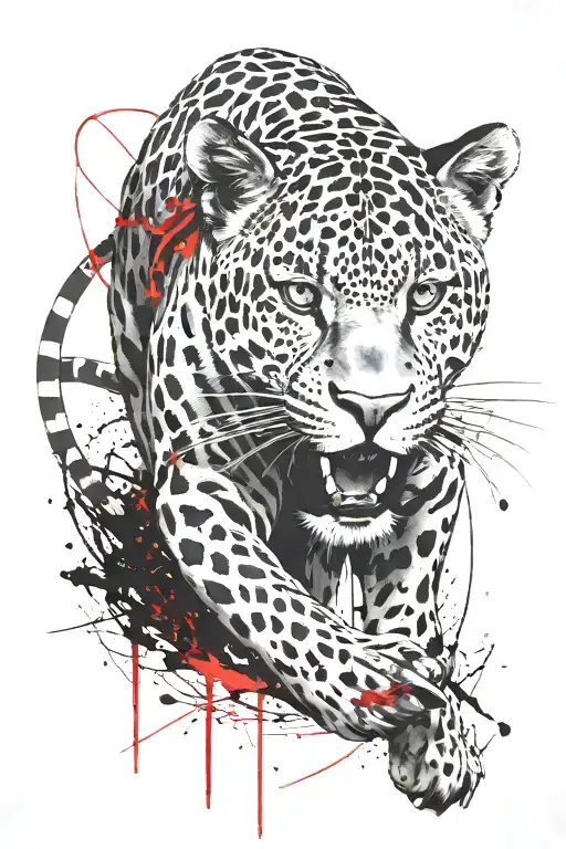 jaguar prowling tattoo design idea
