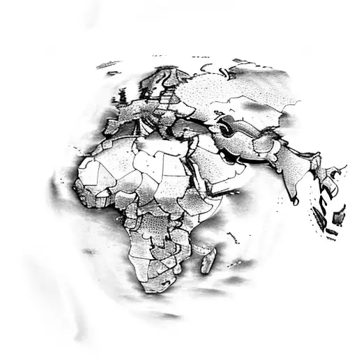 Africa continent  tattoo design idea