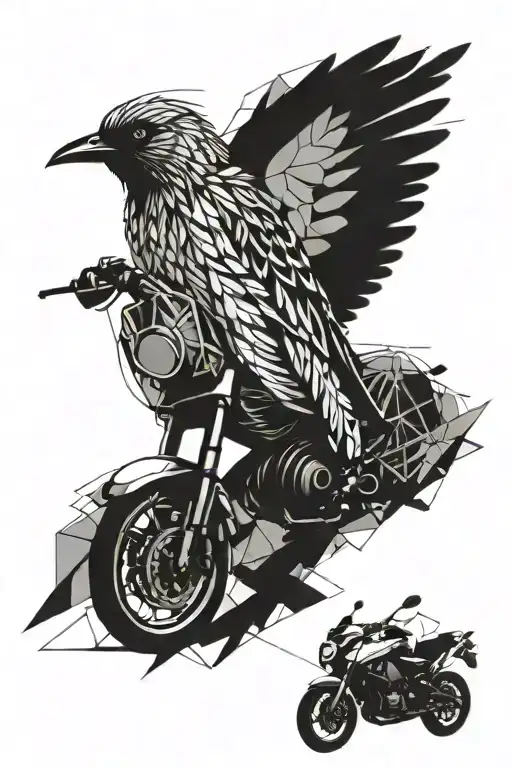 Nature, travel, bird, trail motorcycle, time passing by tattoo design idea