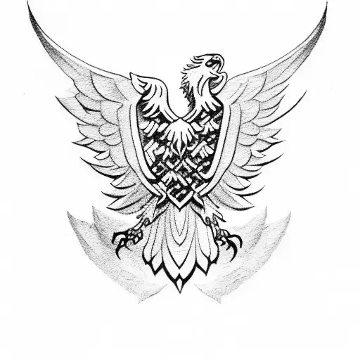 romanian eagle crest tattoo design idea
