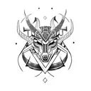 Combine elements of Aztec and Norse mythology in a blackwork style tattoo tattoo design idea