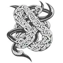 0311 in a nordic knot design along tricep tattoo design idea