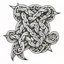 0311 in a nordic knot design along tricep tattoo design idea