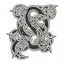 0311 in a nordic knot design along tricep tattoo design idea