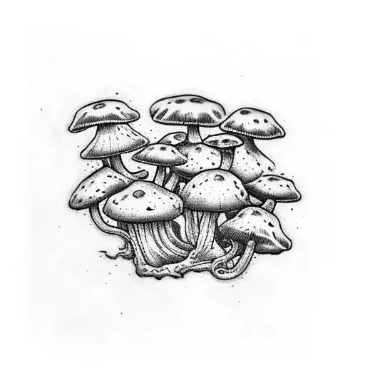 En from Dorohedoro with mushrooms tattoo design idea