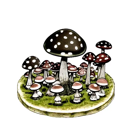 Dorohedoro En Family in Mushroom disguises tattoo design idea