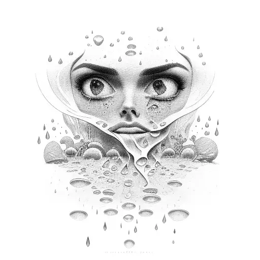 tears in the rain tattoo design idea