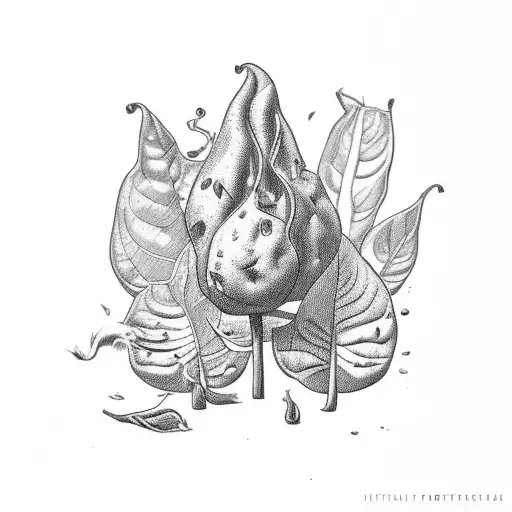 plant motif tobacco and sweet potato tattoo design idea