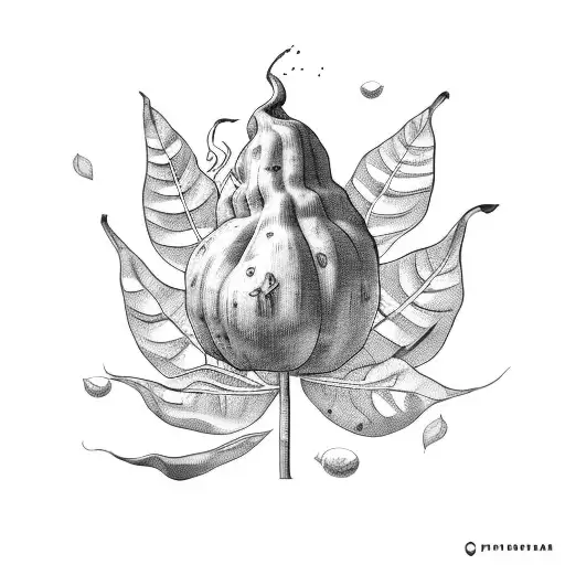 plant motif tobacco and sweet potato tattoo design idea