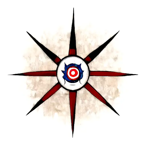 make a mix of the symbols from anime: tokyo ghoul, naruto, hunter x hunter  tattoo design idea