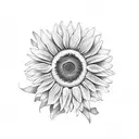 Sunflower petals falling  tattoo design idea