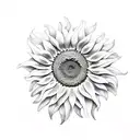 Sunflower petals falling  tattoo design idea