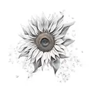 Sunflower petals falling  tattoo design idea