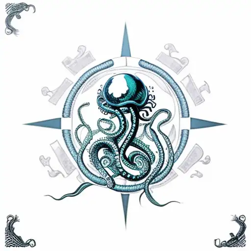 kraken tentacles playing chess, which is growing out of roots tattoo design idea