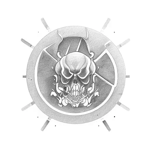 turntable cutting through skin tattoo design idea