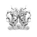 Apollo and Dionysus tattoo design idea