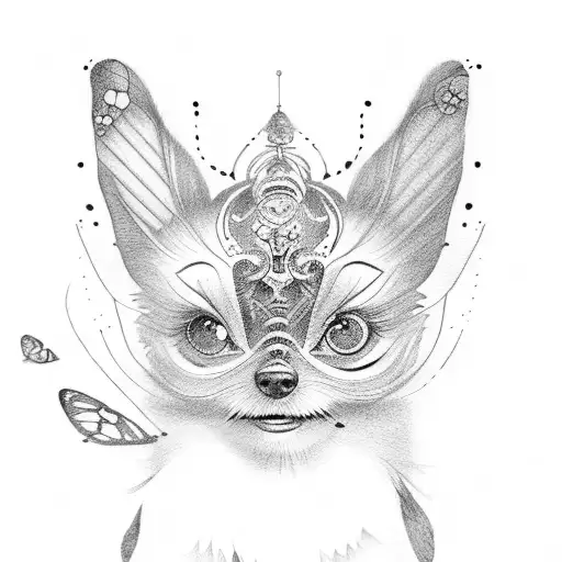 papillon avec N tattoo design idea