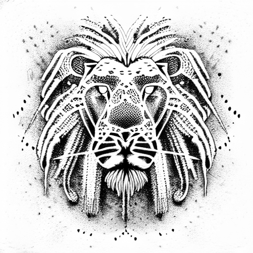dreadlocks lion tattoo design idea