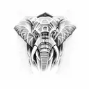 elephant and lion  tattoo design idea