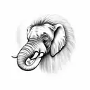 elephant and lion  tattoo design idea