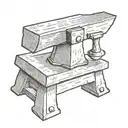 anvil and hammer leaning tattoo design idea