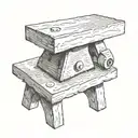 anvil and hammer leaning tattoo design idea