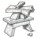 anvil and hammer leaning tattoo design idea