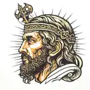 praying jesus face tattoo design idea
