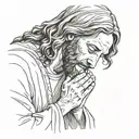 jesus praying tattoo design idea