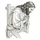 jesus praying tattoo design idea