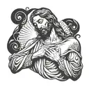 praying jesus looking up on a chest tattoo tattoo design idea