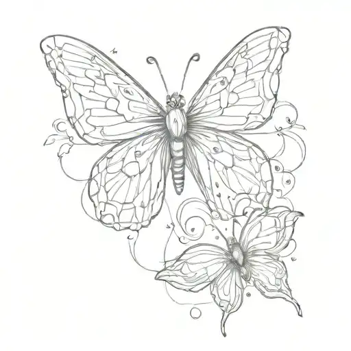 butter fly fading away at the end tattoo design idea