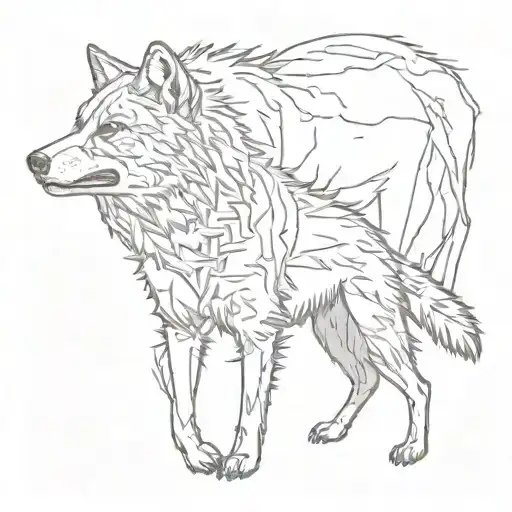coyote and a bear  tattoo design idea