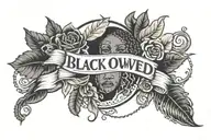 add text: 'black owned' tattoo design idea