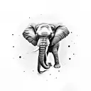 elephant with trunk up tattoo design idea