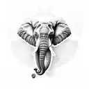 elephant head with trunk up tattoo design idea