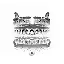 Maximus Gladiator, Colosseum background tattoo design idea